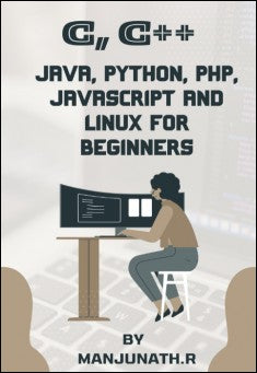 Book cover featuring C, C++, and Java programming languages with coding symbols and text blocks